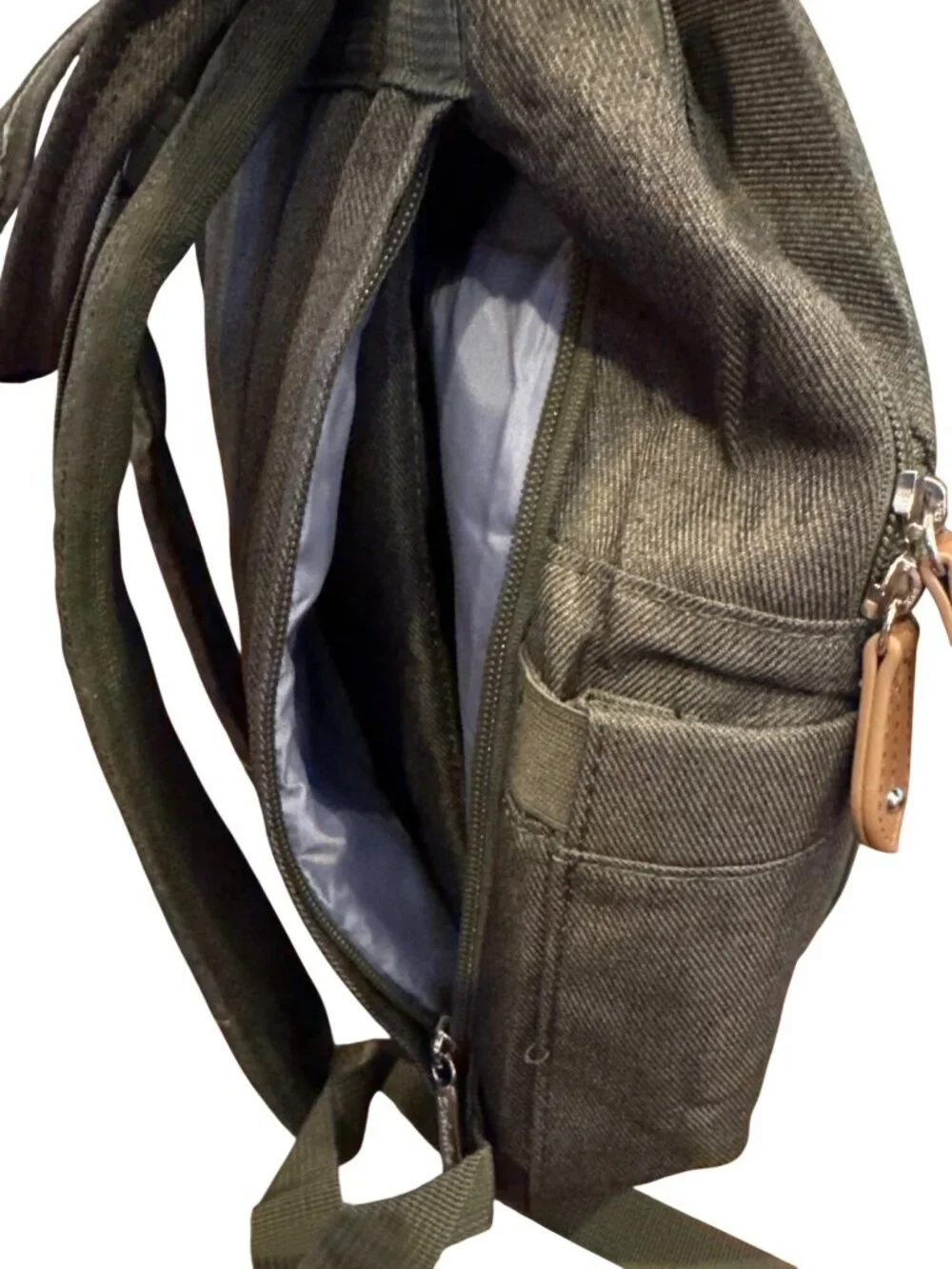 Dikaslon Diaper Bag Backpack Olive Green Quilted Travel Baby Bag Changing Pad